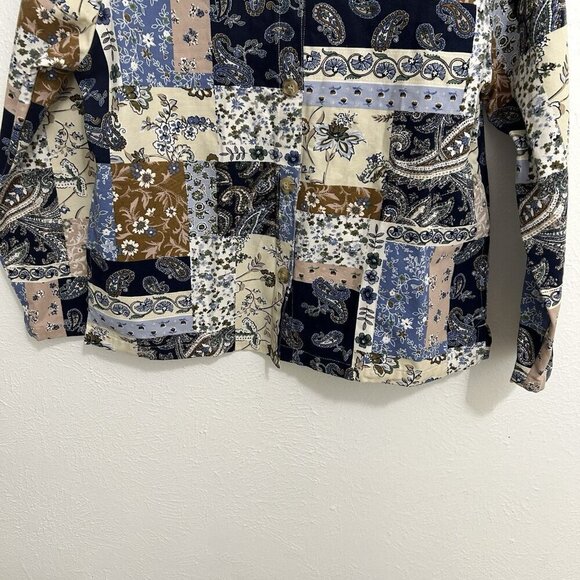 Cottagecore Floral Patchwork Jacket Blue Grandma Patchwork Country PS Tog Shop - Picture 3 of 10